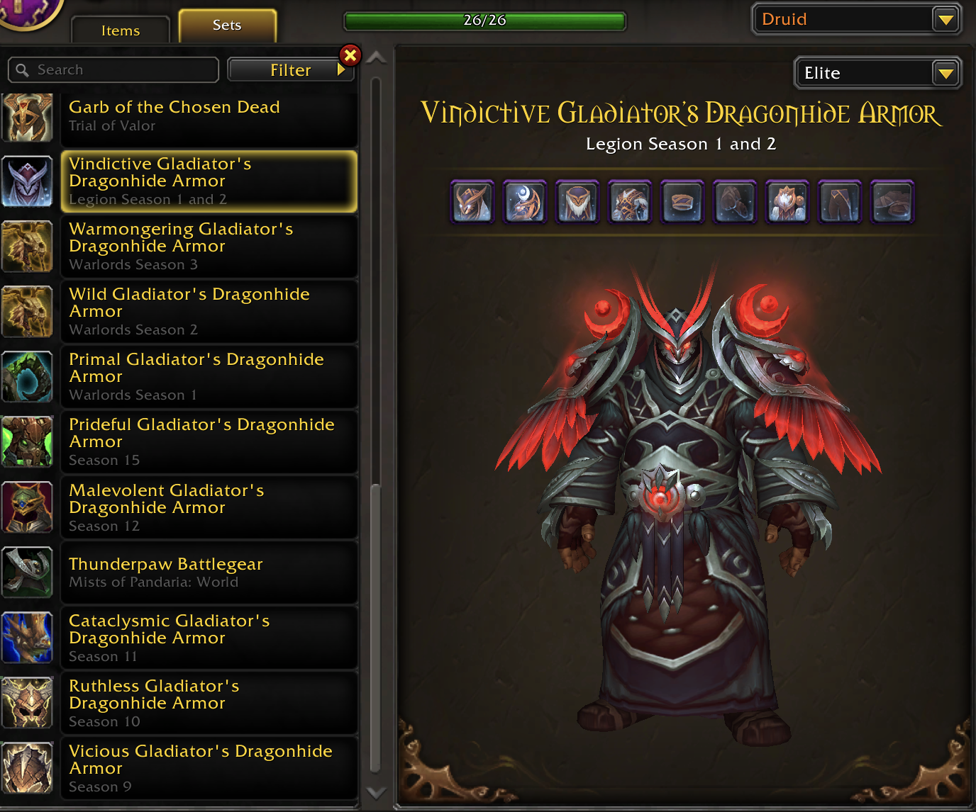 Multi Gladiator Druid | Fearless & Primal Glad Mounts | All Druid Mage Tower Forms | Legion Elite PvP Sets | Rare Mounts & Transmog | Might of the Grizzlemaw & Ghost of the Pridemother - Image 8