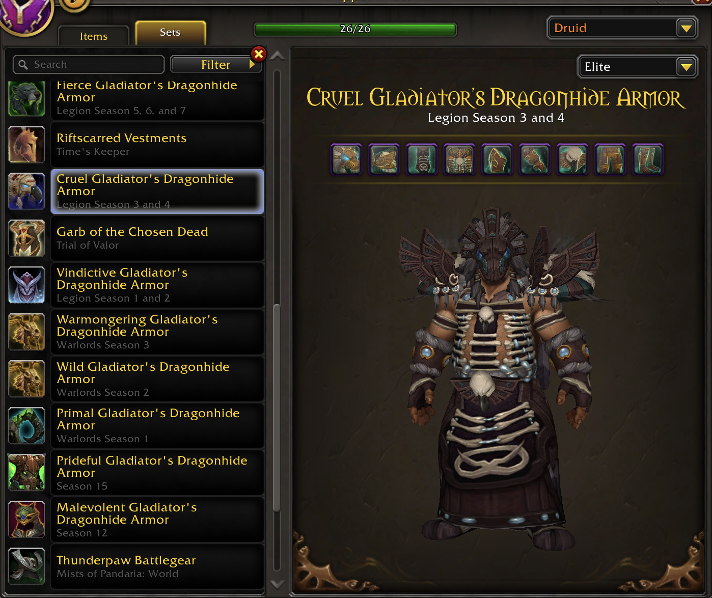 Multi Gladiator Druid | Fearless & Primal Glad Mounts | All Druid Mage Tower Forms | Legion Elite PvP Sets | Rare Mounts & Transmog | Might of the Grizzlemaw & Ghost of the Pridemother - Image 9
