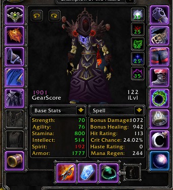 Level 70 Warlock | Spineshatter EU | 1901 Gear Score | 122 Item Level |  3/5 T4 & 4/5 T5 | Mindblade (Enchanted)