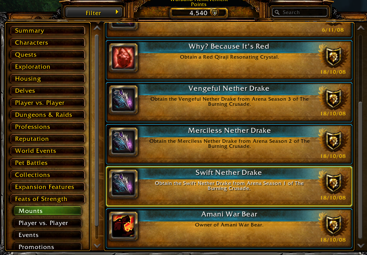 Legacy PvP Vanity | "Merciless Gladiator" Rank 1 | 6x Gladiator Mounts | All TBC Gladiator Mounts | Amani War Bear | TBC, Wrath, WoD Glads - Image 15