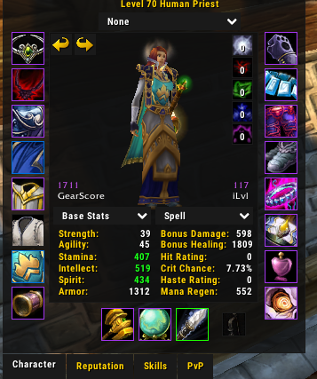 Level 70 Priest | 1711 Gearscore | Thunderstrike EU | Ahune Boss Tabard & Scythe | Champion of the Naaru | SSC / Gruul Gear