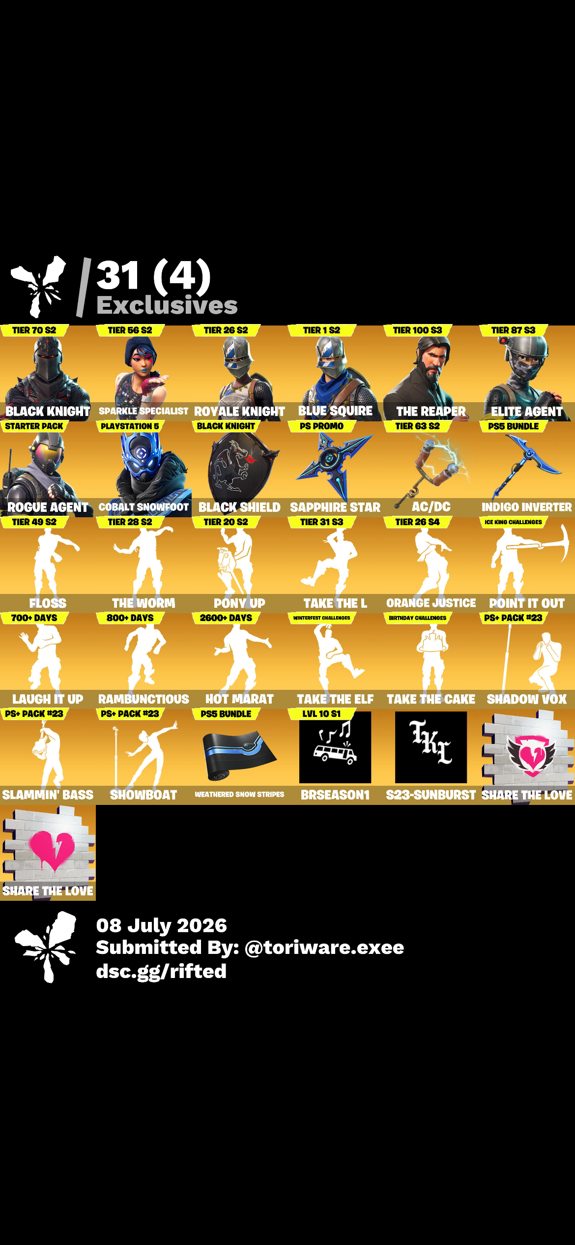 Black Knight | Dark Voyager | 197 Skins | Season 2 | Level 70 | Full Email