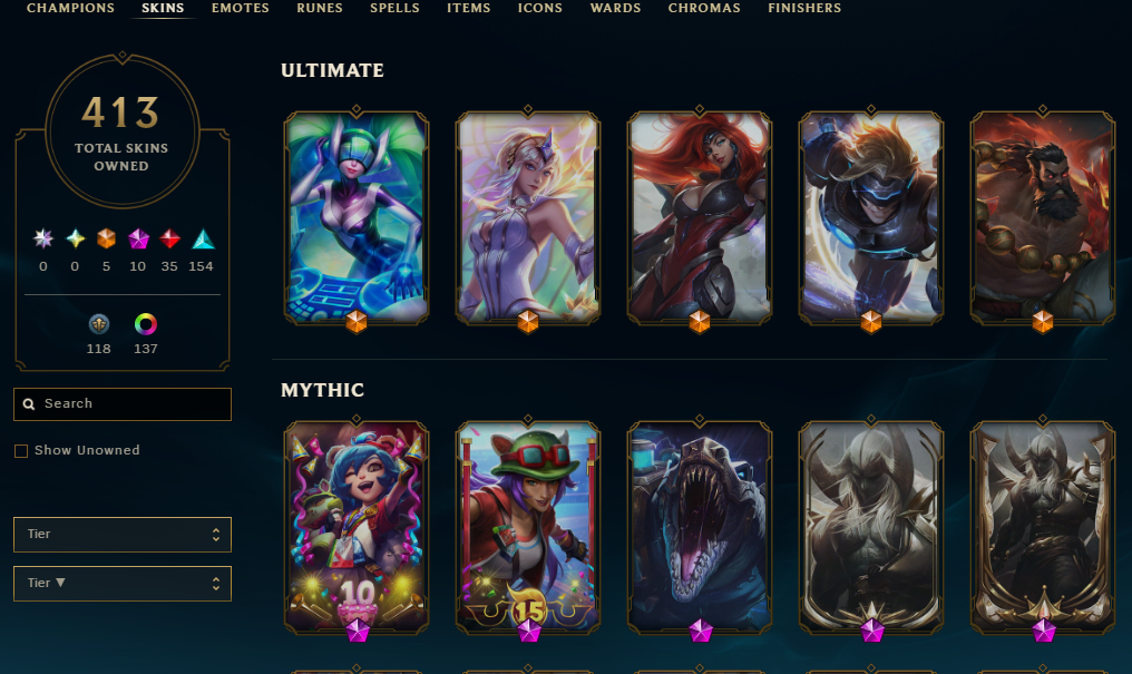 Platinum Peak | 170 Champions | 413 Skins | 35 Legendary Skins | Full Email - Image 6