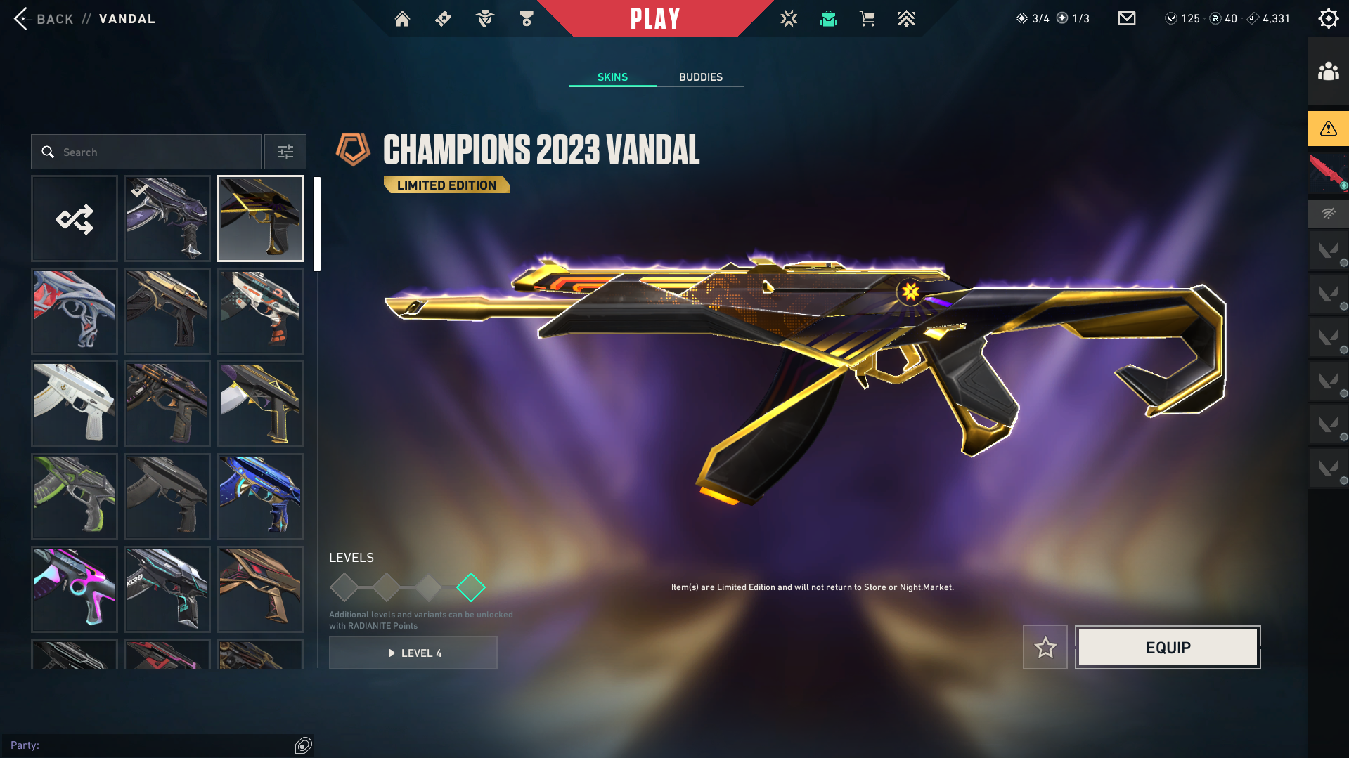 PC | Gold Peak | Onimaru Kunitsuna | Champions 2023 Vandal | 105 Skins | Full Email - Image 7