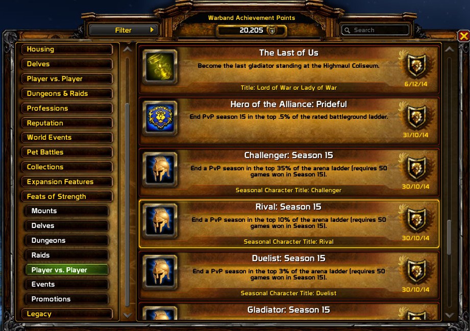 Legacy PvP Legend | Prideful Rank 1 Title | 6x Gladiator Mounts | TBC, WoD, MoP Glads | Glorious Tyranny & Primal Victory | Tyrannical & Malevolent Elite - Image 17