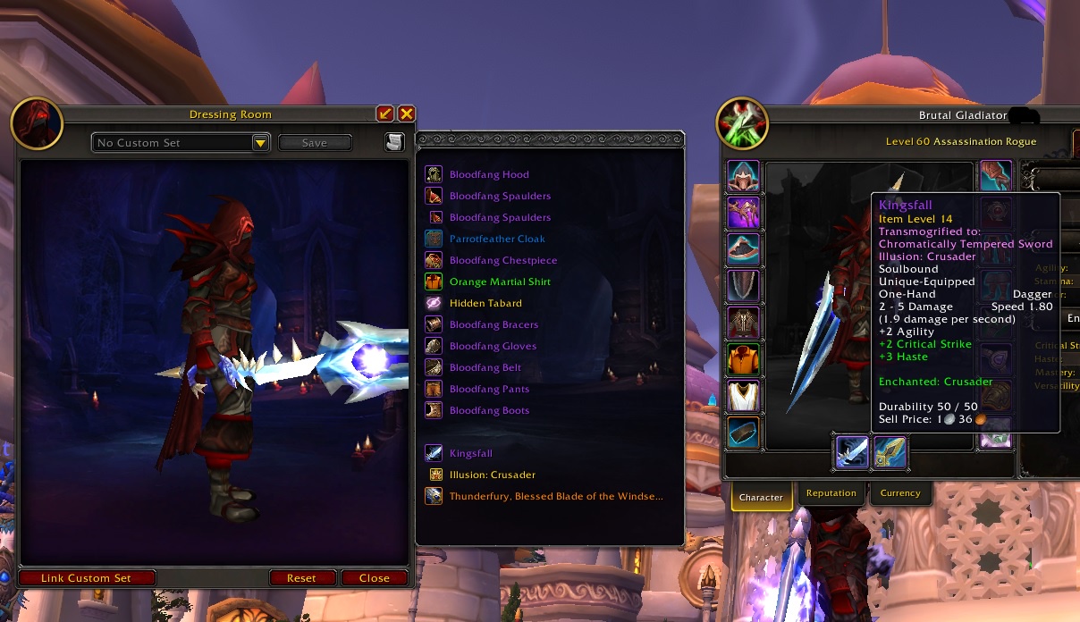 Legacy Vanity | Brutal Gladiator Rank 1 Rogue | Brutal Gladiator Nether Drake | Swift Zulian Tiger | WoD CM Weapons | Benediction / Anathema - Image 6