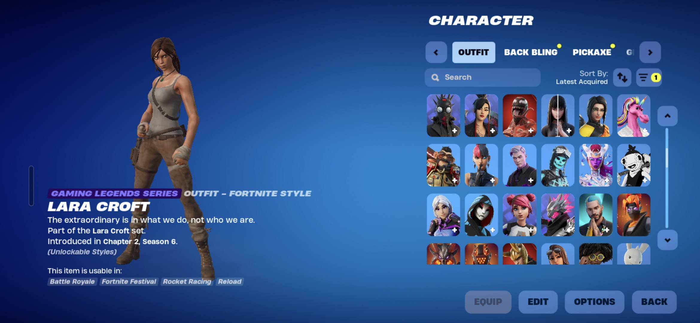 Kor | Lara Croft | 166 Skins | Chapter 2 Season 5 | Level 49 | Full Email - Image 3