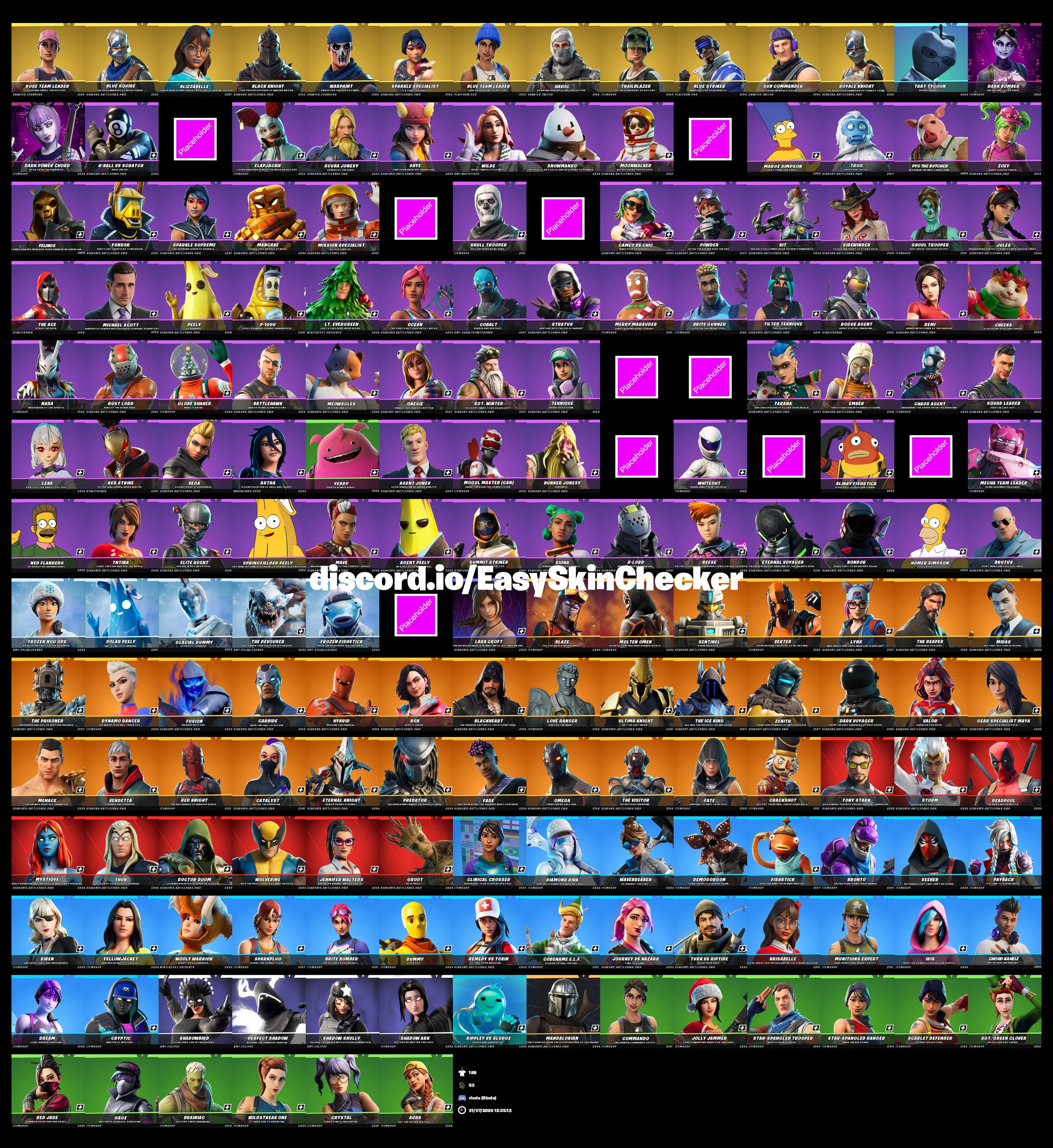 Havoc | Deadpool | 189 Skins | Season 2 | Level 2000 | Full Email