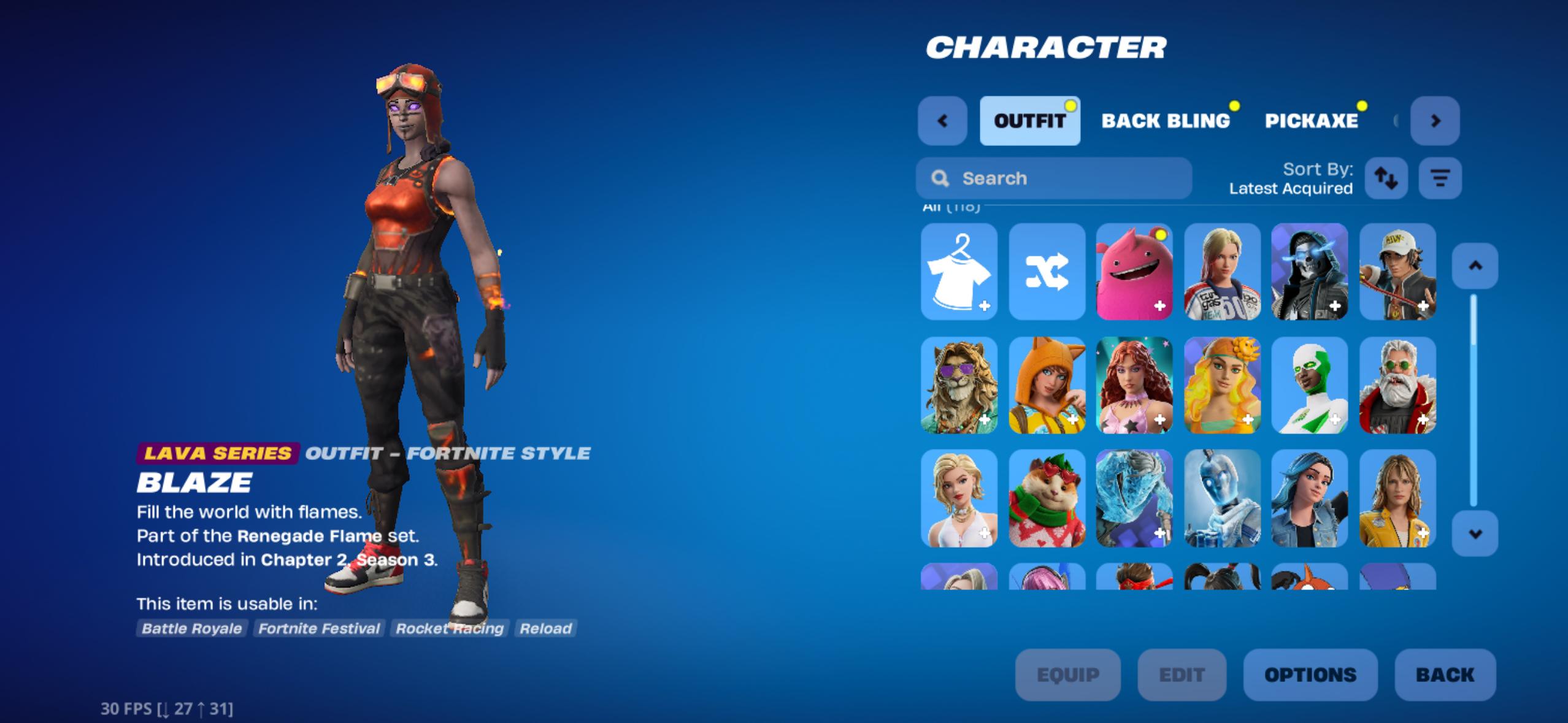 Blaze | Renegade Raider | 118 Skins | Level 2618