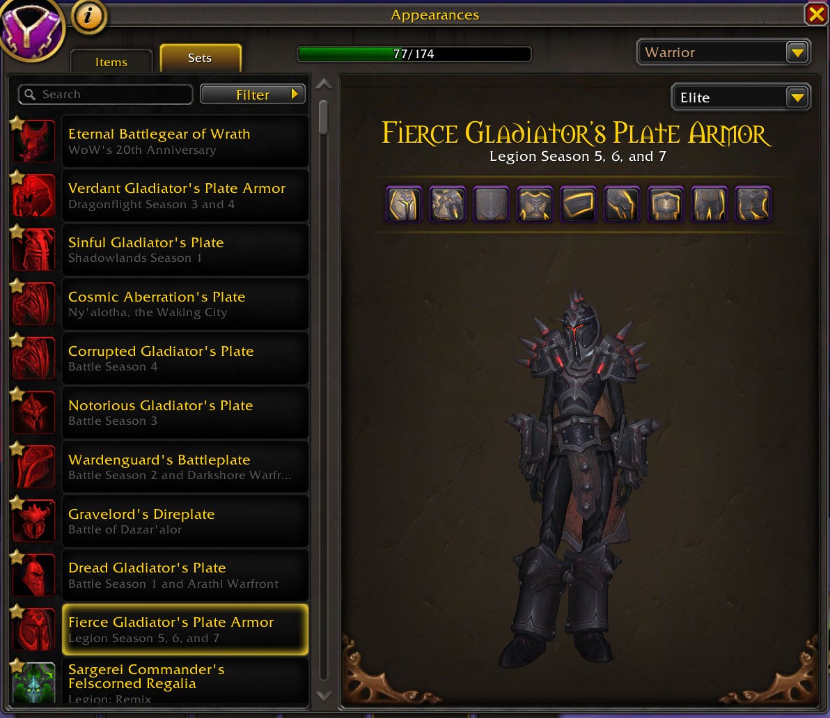 Legendary Collection | 11x Gladiator Mounts | 110x Elite PvP Sets | Spectral Tiger + Rare Mounts | Crimson Gladiator Drake | 14x PvP Illusions - Image 26