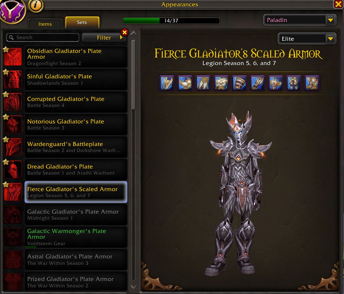 Legendary Collection | 11x Gladiator Mounts | 110x Elite PvP Sets | Spectral Tiger + Rare Mounts | Crimson Gladiator Drake | 14x PvP Illusions - Image 27