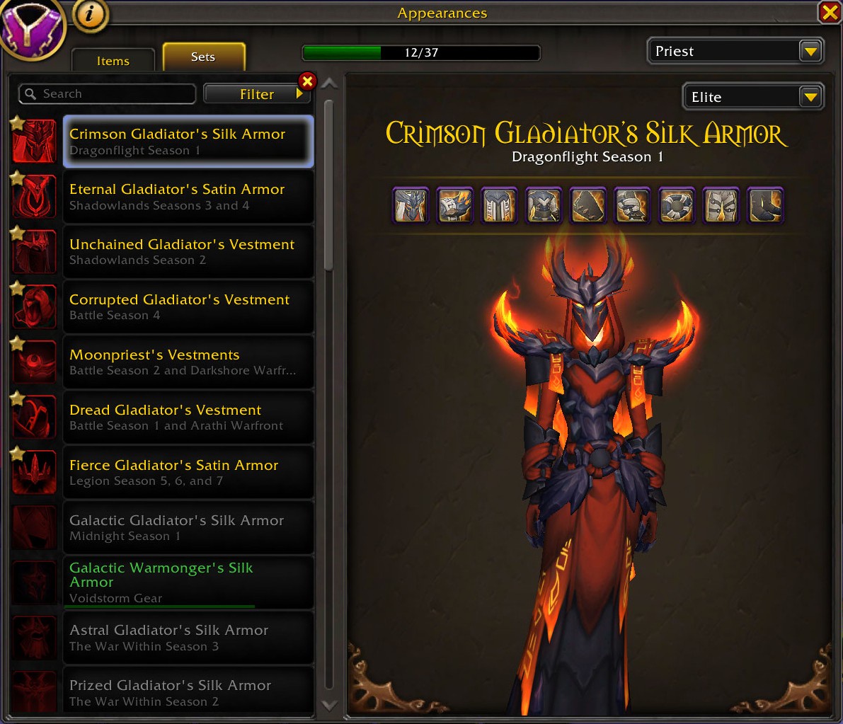 Legendary Collection | 11x Gladiator Mounts | 110x Elite PvP Sets | Spectral Tiger + Rare Mounts | Crimson Gladiator Drake | 14x PvP Illusions - Image 30