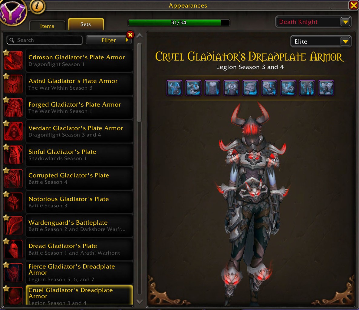 Legendary Collection | 11x Gladiator Mounts | 110x Elite PvP Sets | Spectral Tiger + Rare Mounts | Crimson Gladiator Drake | 14x PvP Illusions - Image 31
