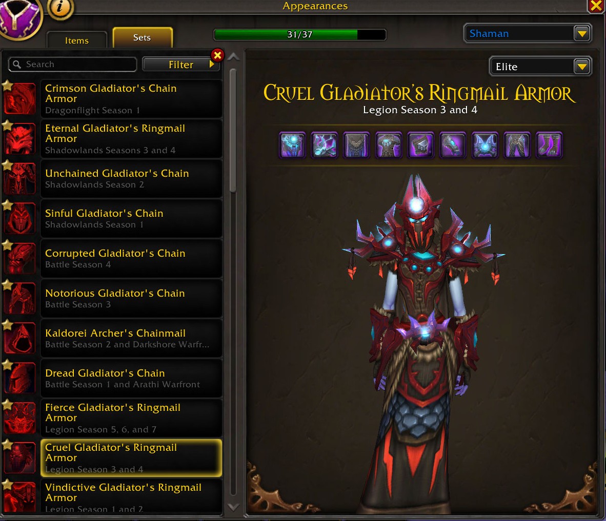 Legendary Collection | 11x Gladiator Mounts | 110x Elite PvP Sets | Spectral Tiger + Rare Mounts | Crimson Gladiator Drake | 14x PvP Illusions - Image 32