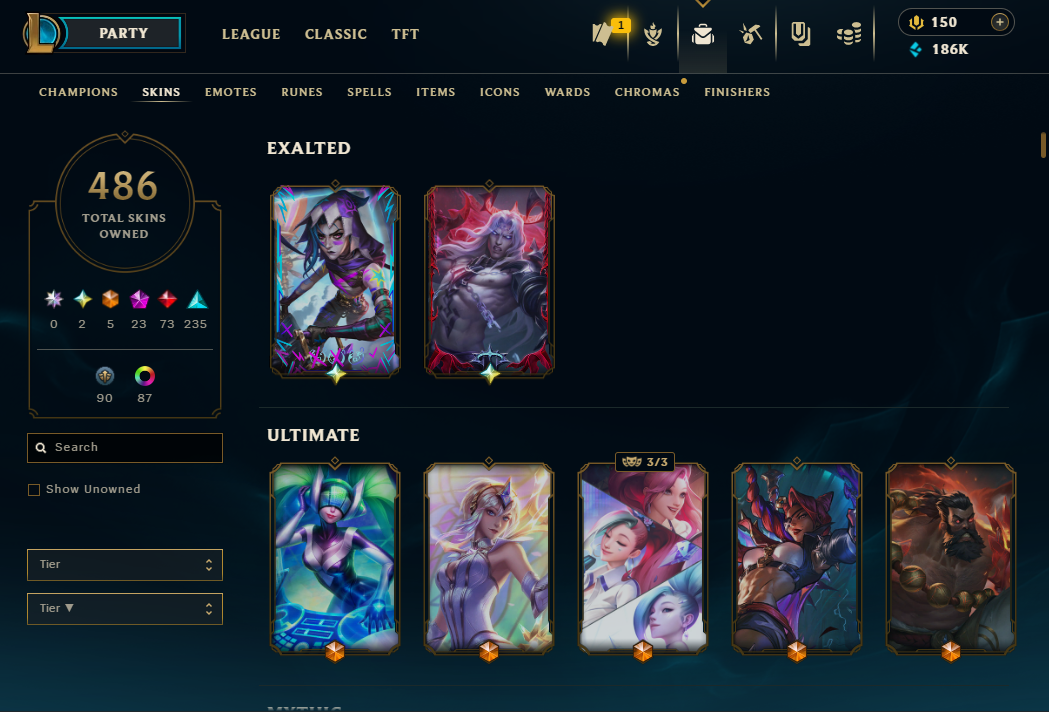 Silver I | 217 Champions | 486 Skins | 73 Legendary Skins - Image 3
