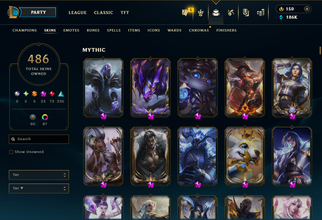 Silver I | 217 Champions | 486 Skins | 73 Legendary Skins - Image 4