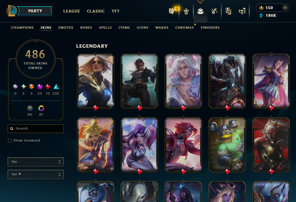 Silver I | 217 Champions | 486 Skins | 73 Legendary Skins - Image 7