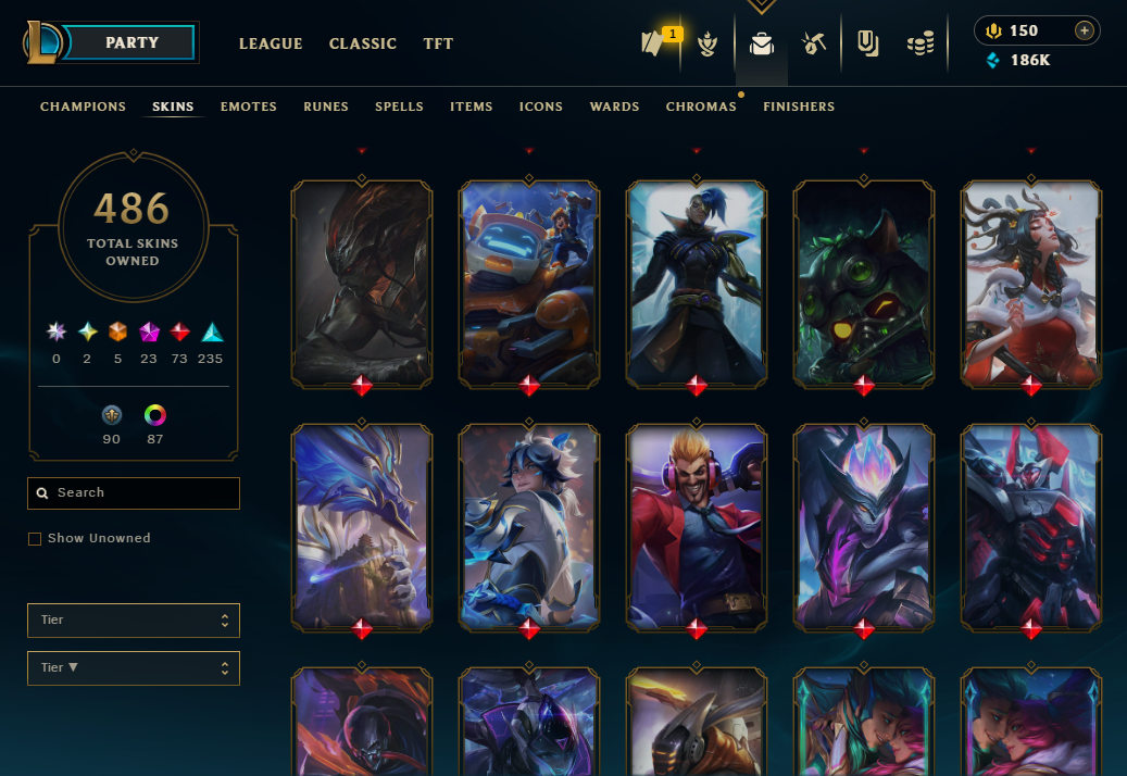 Silver I | 217 Champions | 486 Skins | 73 Legendary Skins - Image 11