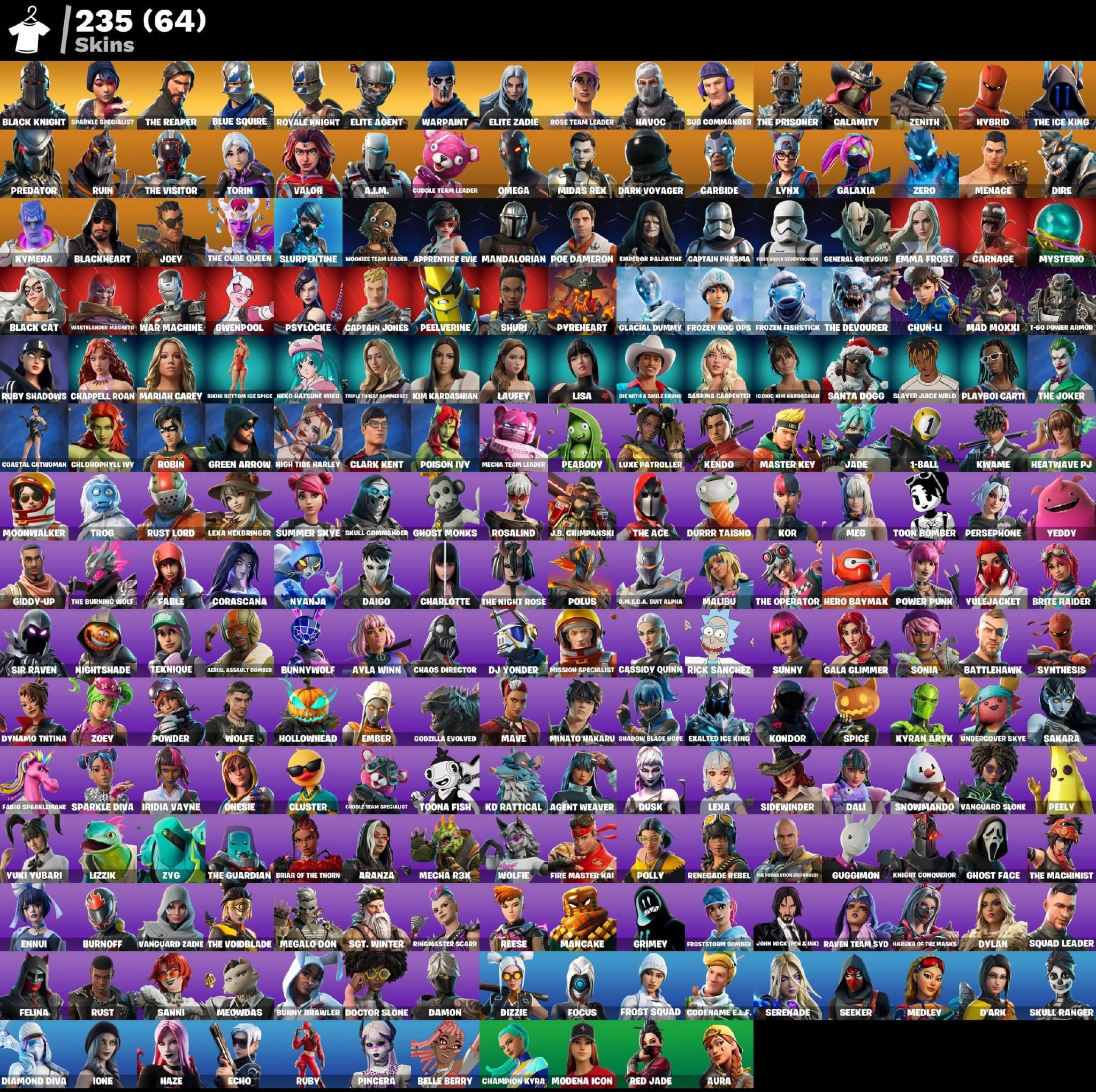 Black Knight | Galaxia | 235 Skins | Chapter 1 Season 2 | Full Email