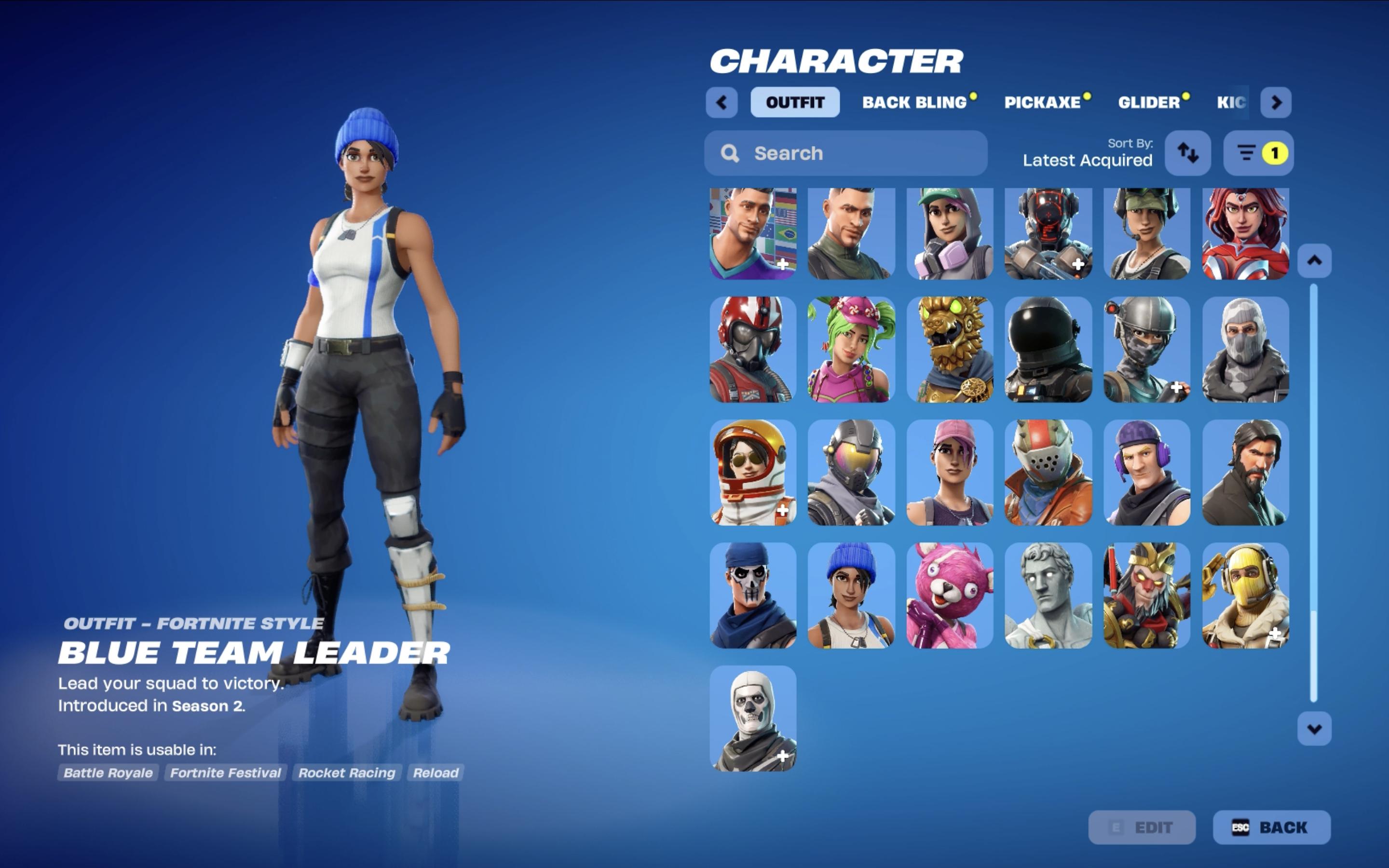 Lara Croft | The Reaper | 157 Skins | Chapter 1 Season 2 | Level 1623 | Full Email