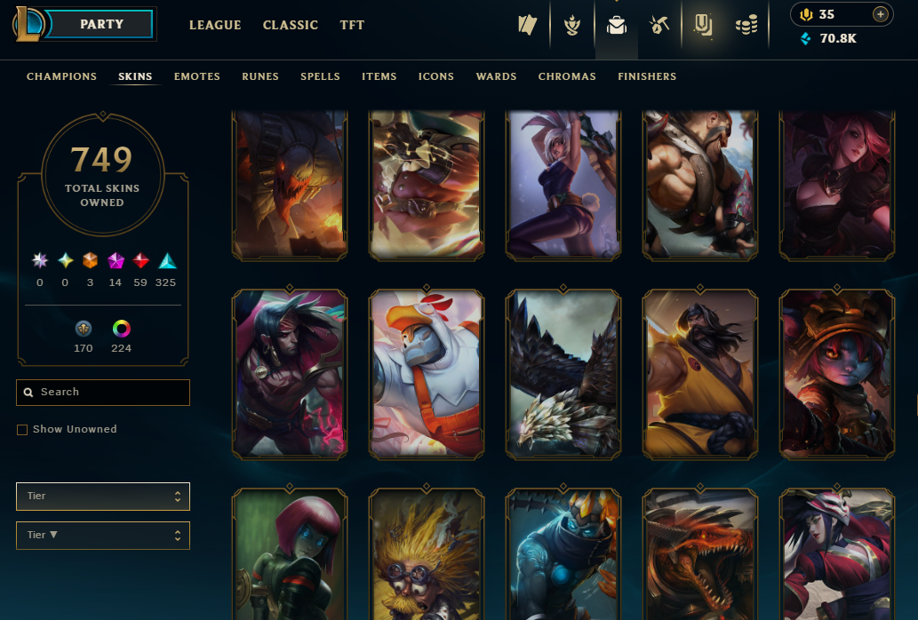 Diamond Peak | 173 Champions | 749 Skins | 59 Legendary Skins - Image 3