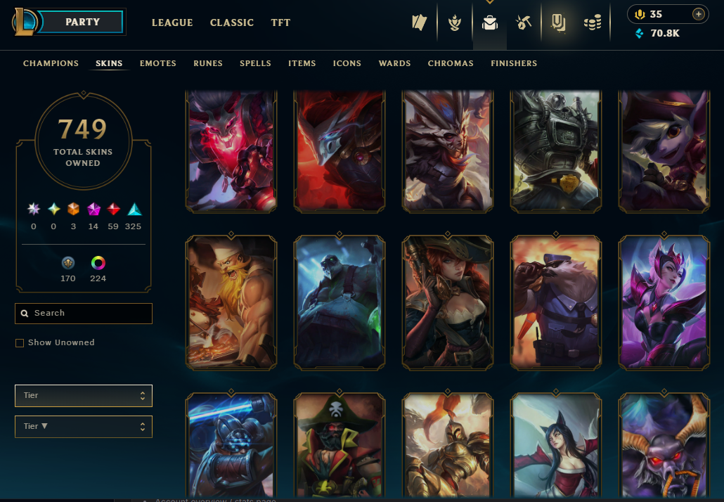 Diamond Peak | 173 Champions | 749 Skins | 59 Legendary Skins - Image 4