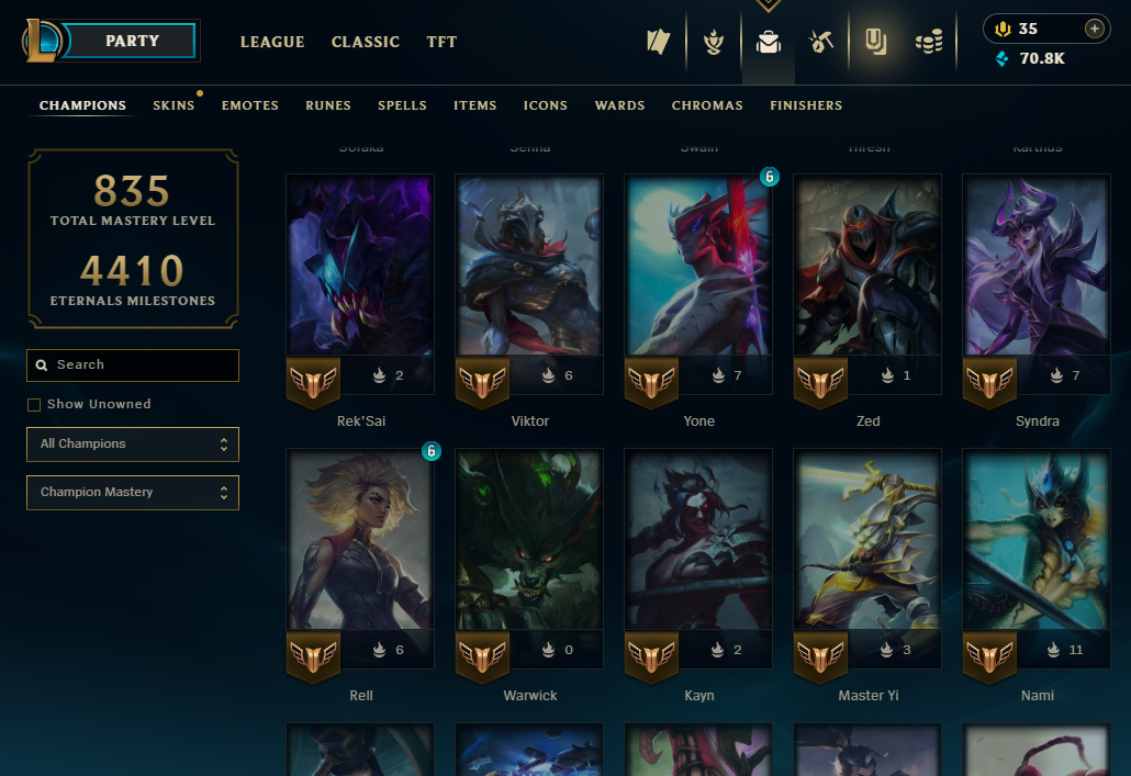 Diamond Peak | 173 Champions | 749 Skins | 59 Legendary Skins - Image 12