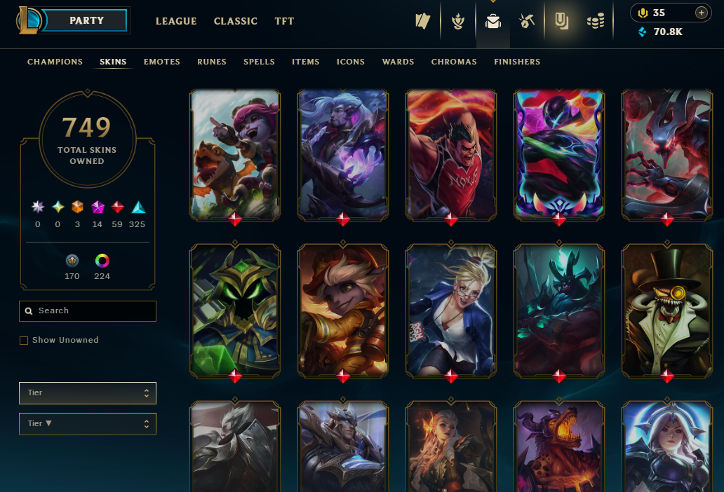 Diamond Peak | 173 Champions | 749 Skins | 59 Legendary Skins - Image 24