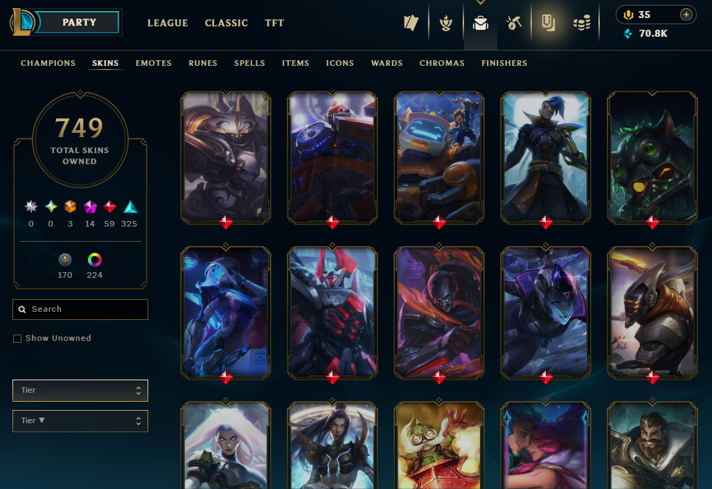 Diamond Peak | 173 Champions | 749 Skins | 59 Legendary Skins - Image 25