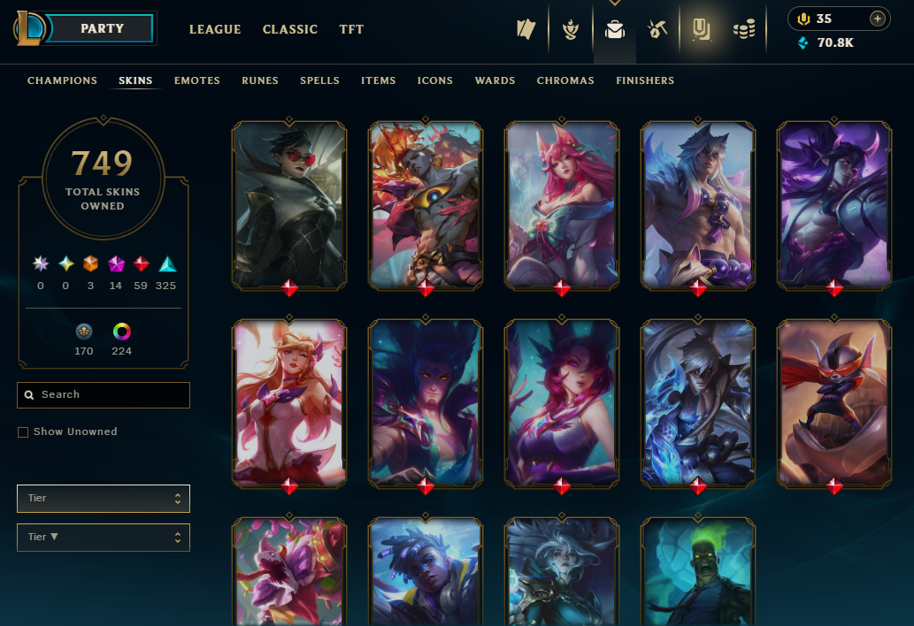 Diamond Peak | 173 Champions | 749 Skins | 59 Legendary Skins - Image 26