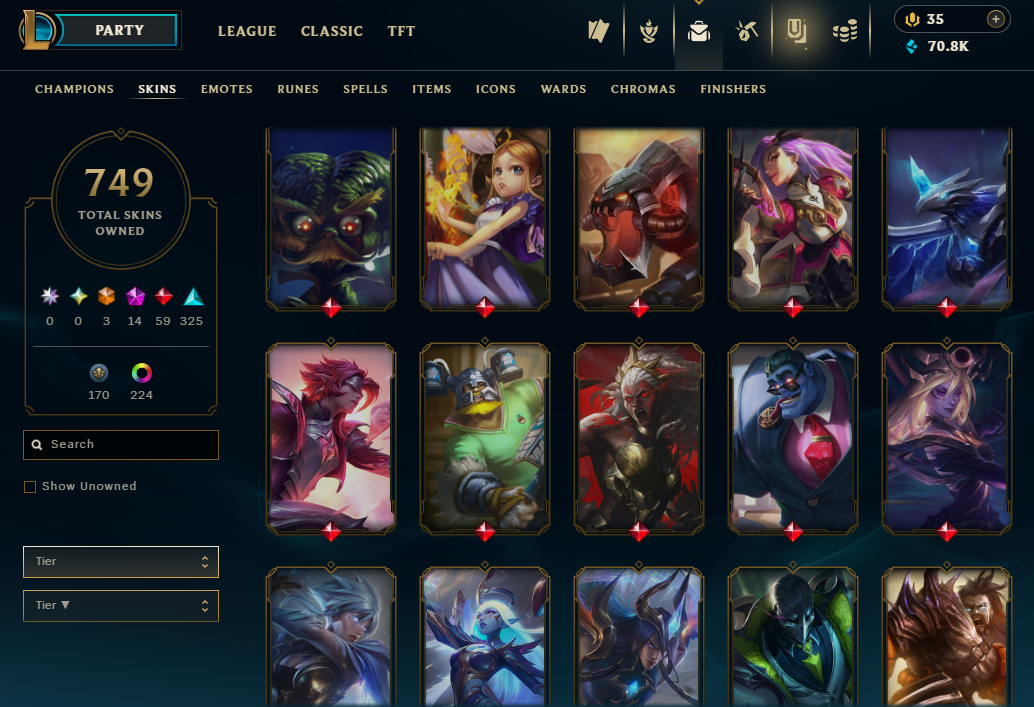 Diamond Peak | 173 Champions | 749 Skins | 59 Legendary Skins - Image 23