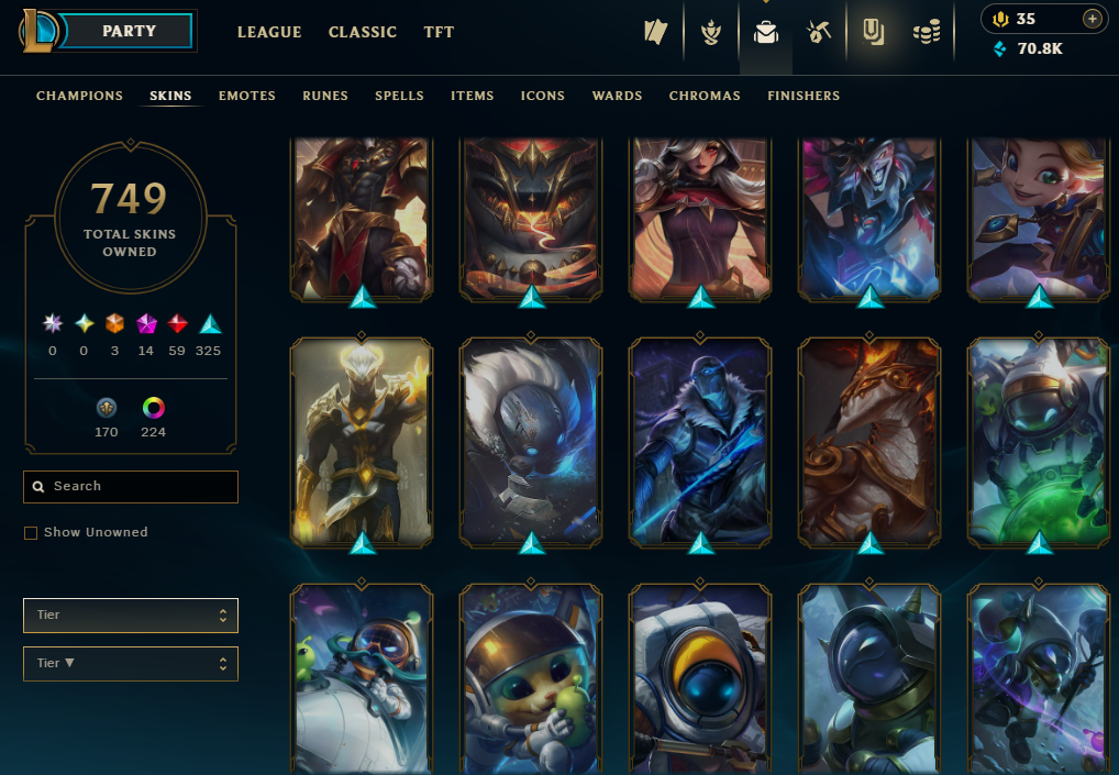 Diamond Peak | 173 Champions | 749 Skins | 59 Legendary Skins - Image 28