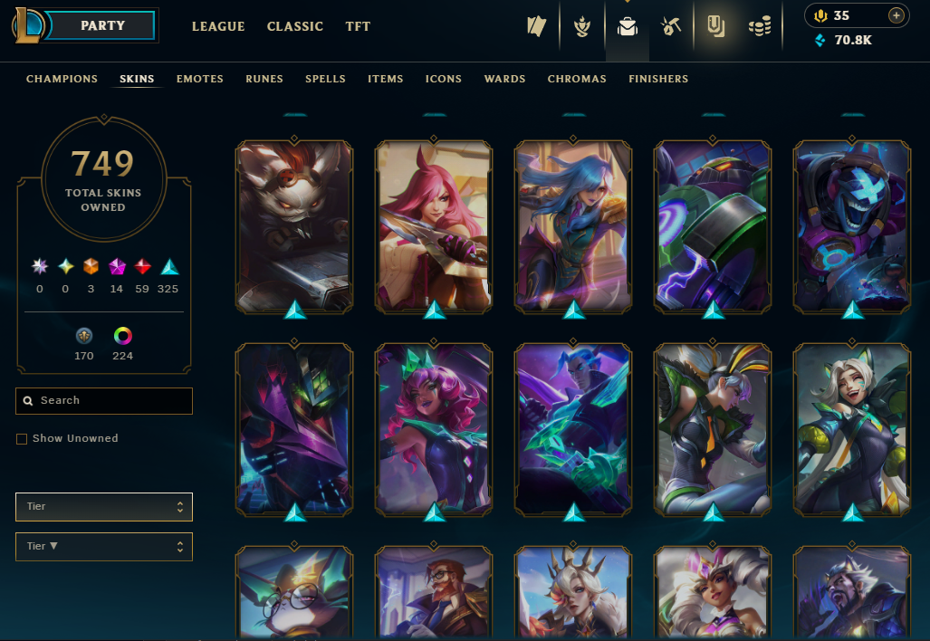 Diamond Peak | 173 Champions | 749 Skins | 59 Legendary Skins - Image 29