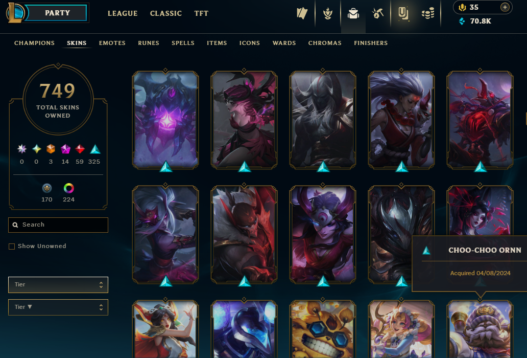 Diamond Peak | 173 Champions | 749 Skins | 59 Legendary Skins - Image 31