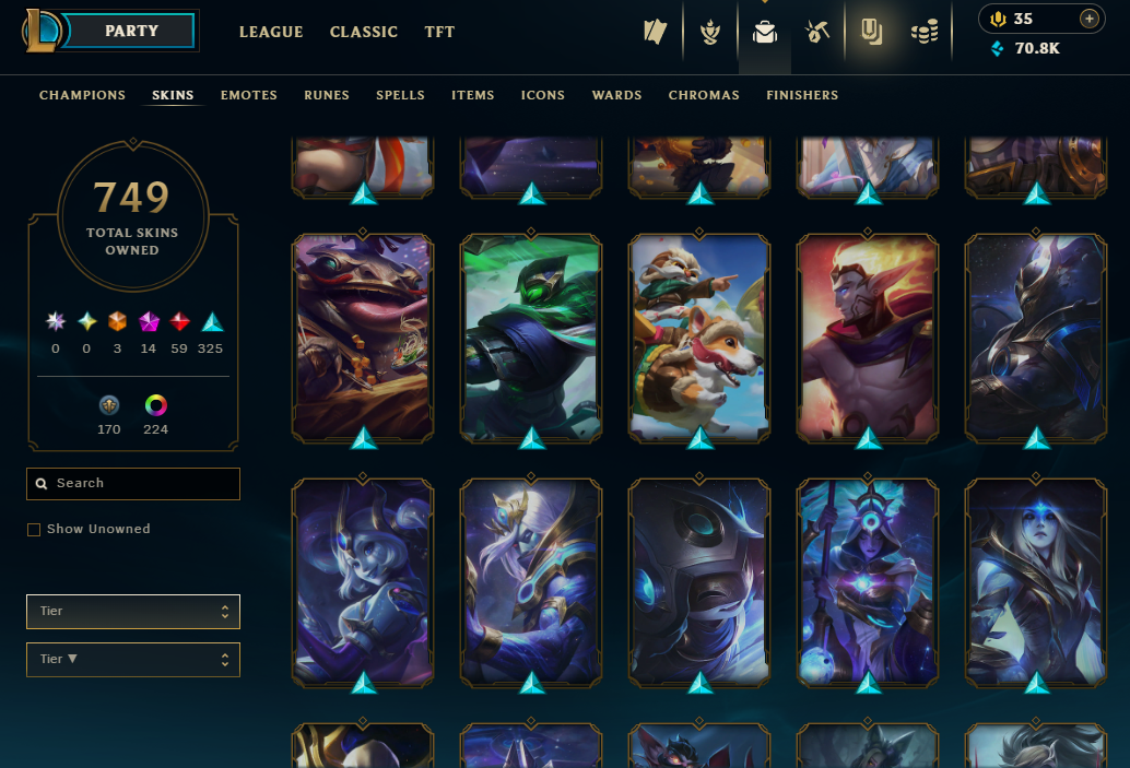Diamond Peak | 173 Champions | 749 Skins | 59 Legendary Skins - Image 32