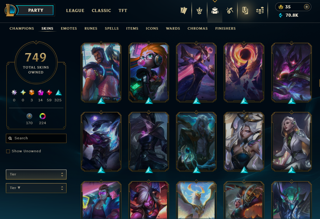 Diamond Peak | 173 Champions | 749 Skins | 59 Legendary Skins - Image 34