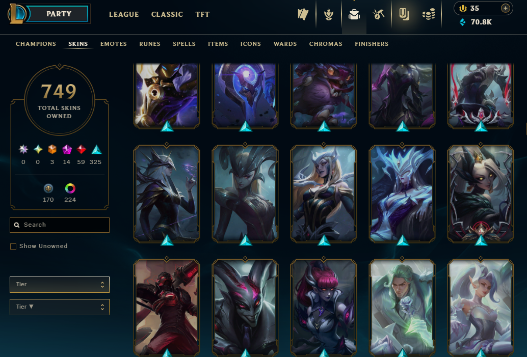 Diamond Peak | 173 Champions | 749 Skins | 59 Legendary Skins - Image 33