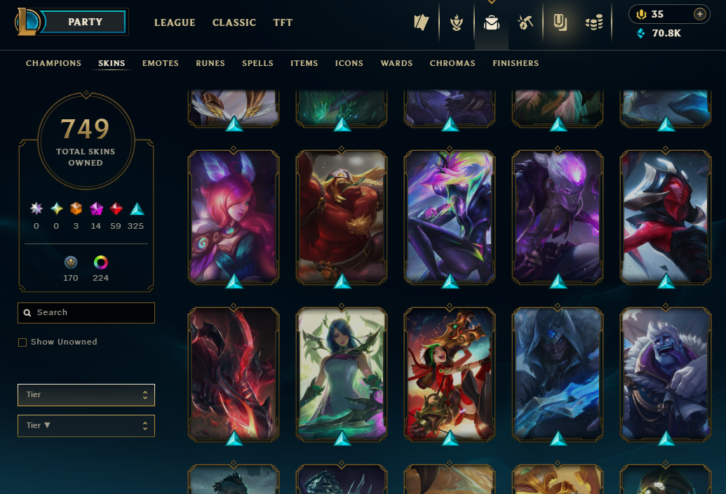 Diamond Peak | 173 Champions | 749 Skins | 59 Legendary Skins - Image 36