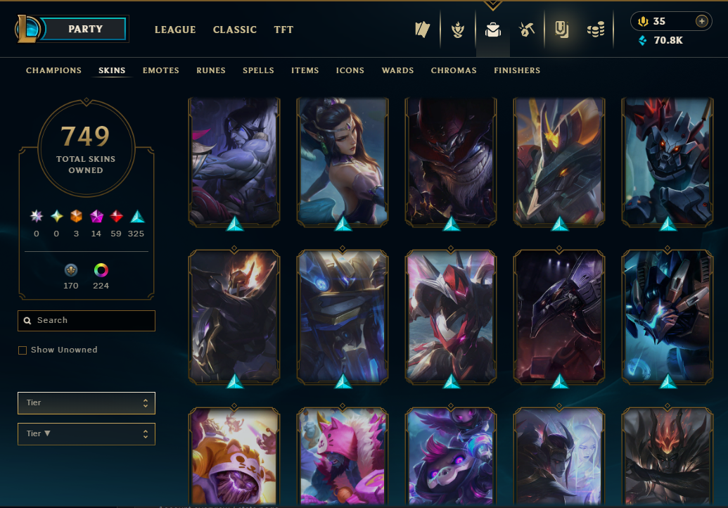 Diamond Peak | 173 Champions | 749 Skins | 59 Legendary Skins - Image 40