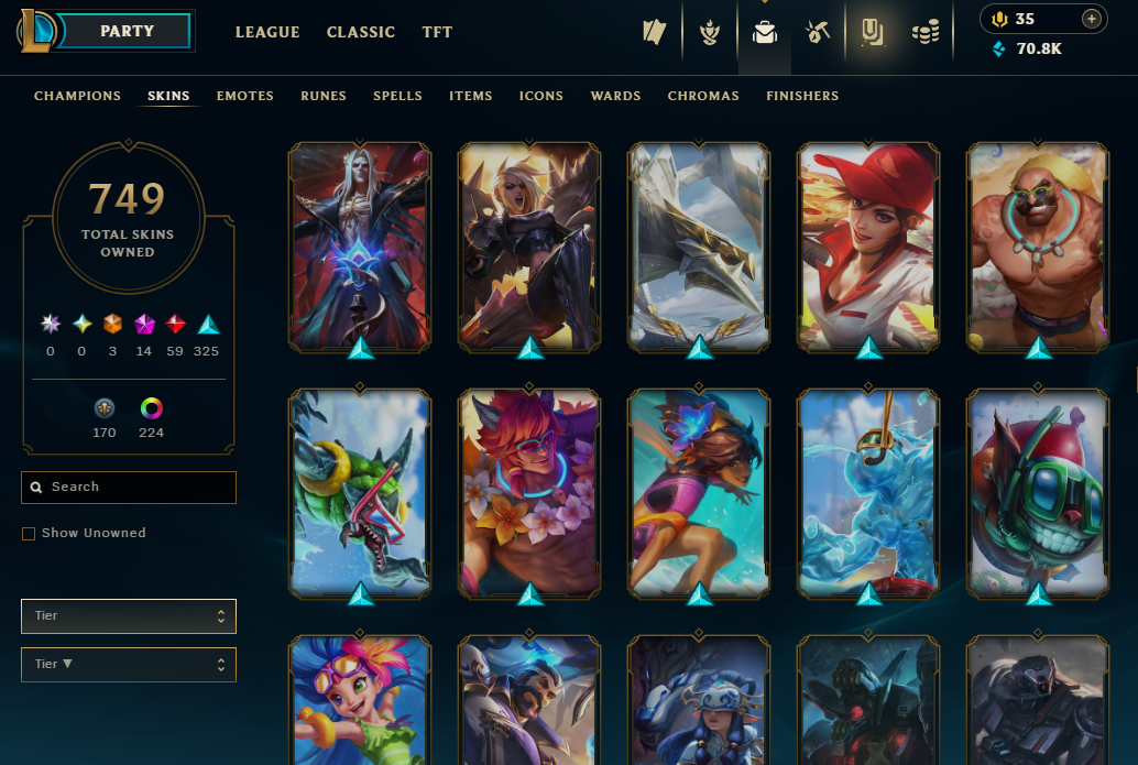 Diamond Peak | 173 Champions | 749 Skins | 59 Legendary Skins - Image 42