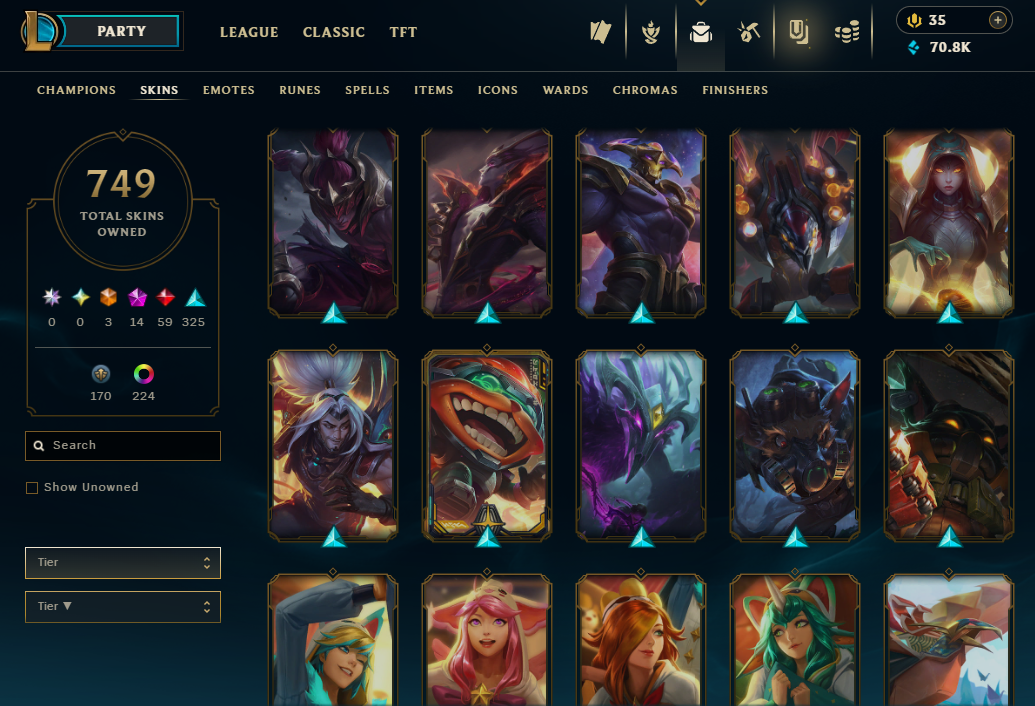 Diamond Peak | 173 Champions | 749 Skins | 59 Legendary Skins - Image 41
