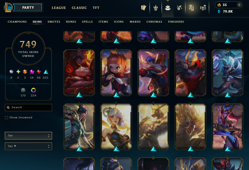 Diamond Peak | 173 Champions | 749 Skins | 59 Legendary Skins - Image 39