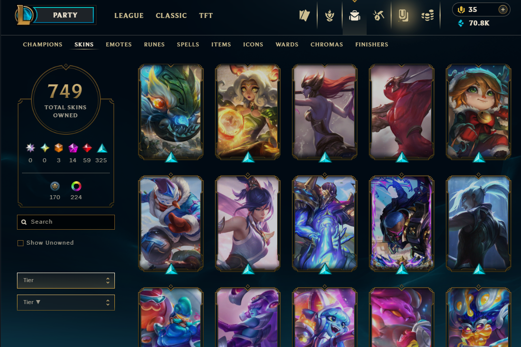 Diamond Peak | 173 Champions | 749 Skins | 59 Legendary Skins - Image 46