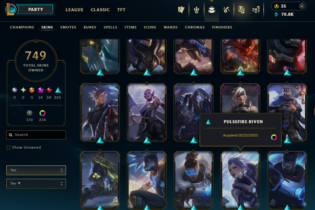 Diamond Peak | 173 Champions | 749 Skins | 59 Legendary Skins - Image 44