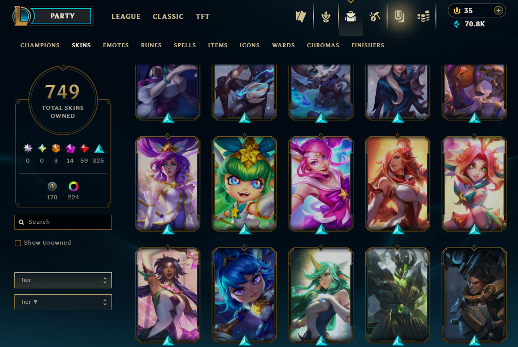 Diamond Peak | 173 Champions | 749 Skins | 59 Legendary Skins - Image 48