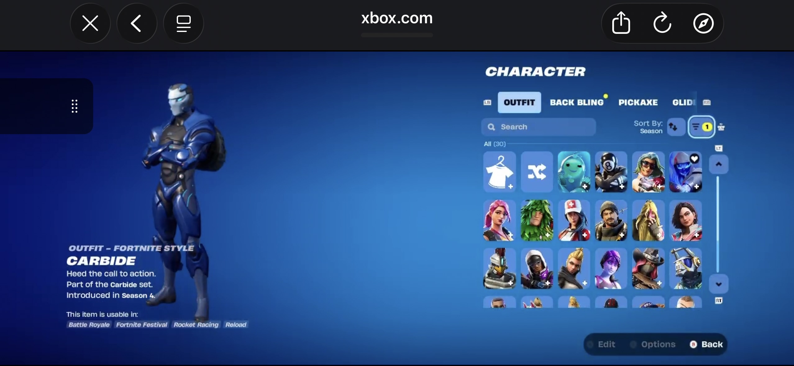 Carbide | 32 Skins | Chapter 1 Season 4 | Level 418 | Full Email
