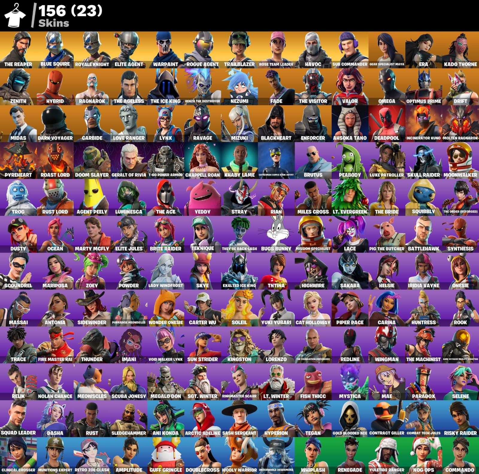 The Reaper | Elite Agent | 156 Skins | Season 2 | Level 2802 | Full Email