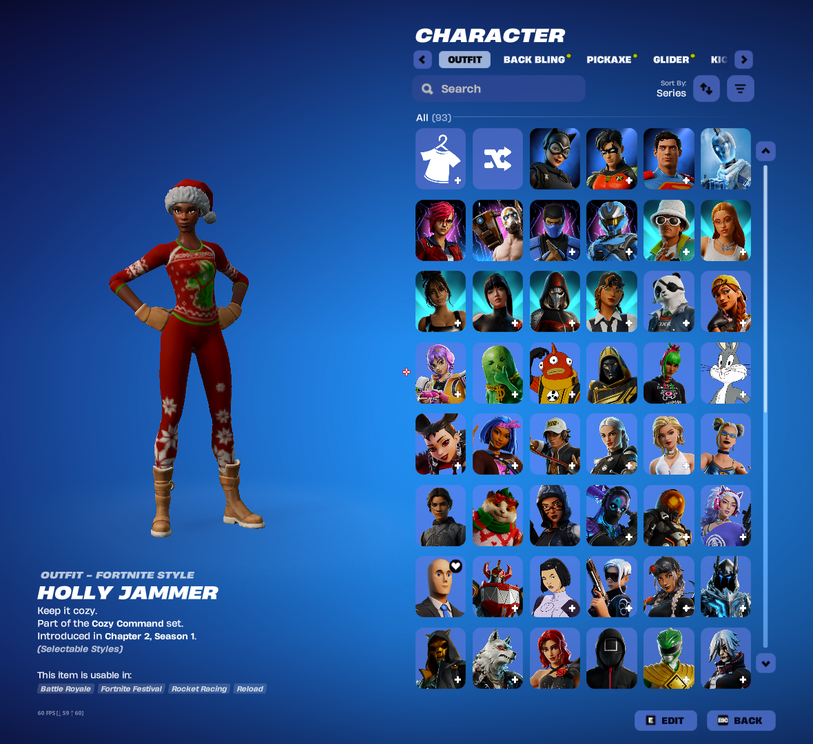 Catwoman Zero | Battle Gamer Mae | 93 Skins | Chapter 6 Season 1 | Level 1818 | Full Email