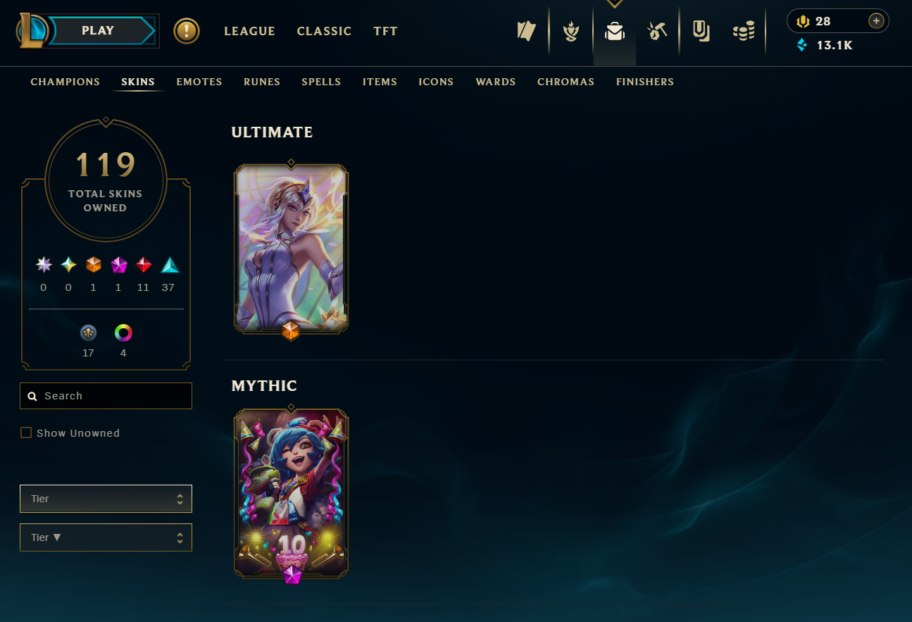 Gold Peak | 153 Champions | 84 Skins | 11 Legendary Skins | Full Email