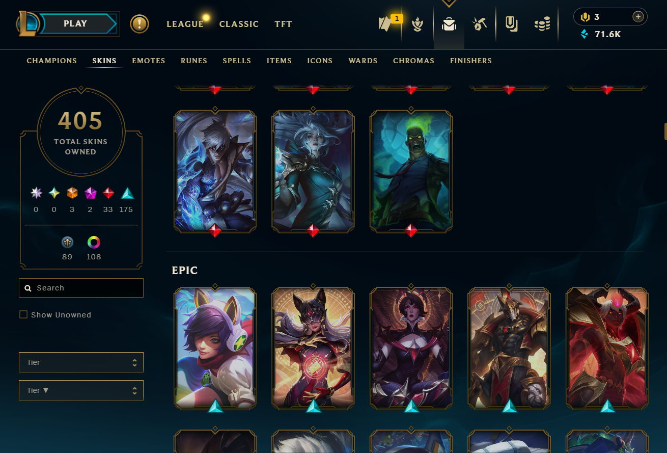 Platinum Peak | 173 Champions | 370 Skins | 33 Legendary Skins | Full Email - Image 3